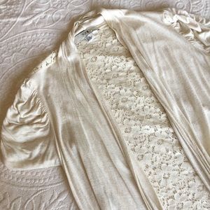 Forever 21 Cream Cardigan with lace back